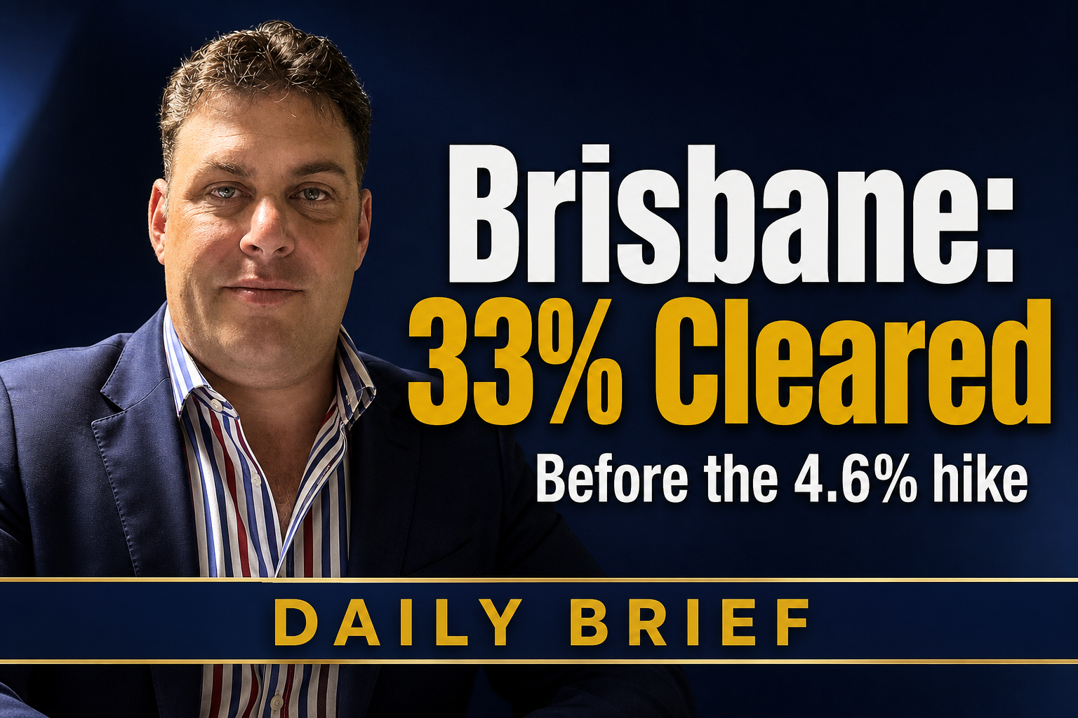 Brisbane Clearance Rate Falls to 33% After 4.6% Rate Rise
